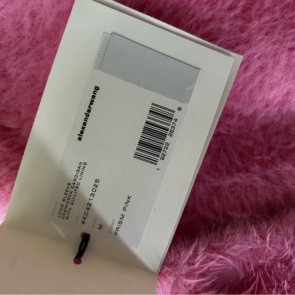 NWT Alexander Wang Cropped Fuzzy Faux Fur Cardigan  Jacket w/ Quilted Lining M - Picture 9 of 17